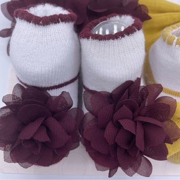 Wonder Nation set 2 headwraps & 2 booties baby girls Size 0-12 months - Picture 6 of 6